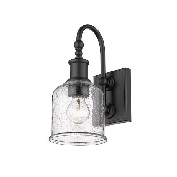 Z-Lite Bryant 1 Light Wall Sconce, Matte Black And Clear Seedy 734-1S-MB - main